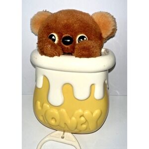 Vintage Tomy Bear‎ Honey Pot Crib Pull String Musical Teddy Animated Plush WORKS